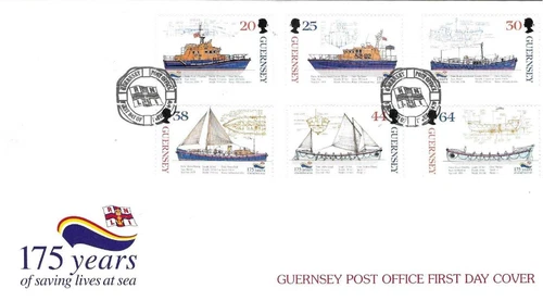 Guernsey Comm/FDC - 175 Years of Saving Lives at Sea- Guernsey -  1999  (GUE227)