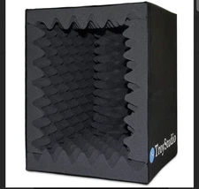 Troystudio Portable Vocal Booth, Large Foldable Microphone Isolation Shield, Mus