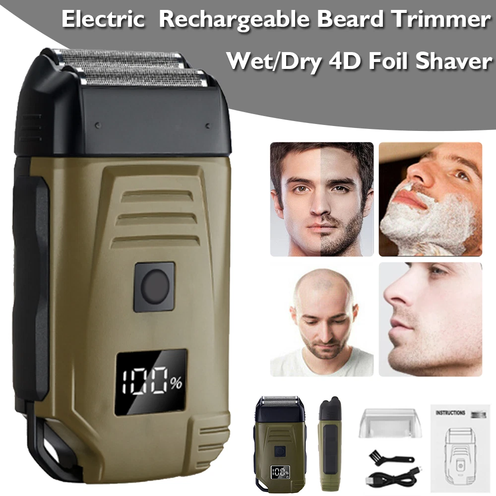 Electric Men's Beard Shavers Trimmer Razor Hair Beard Shaver Set Cordless USB US