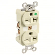 Hubbell HBL8400I 20A Duplex Receptacle 250Vac 6-20R Ivory Hospital Grade 