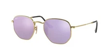New Ray Ban Sunglasses HEXAGONAL RB 3548N 001/8O 51MM ARISTA/LILAC FLASH LENS 
