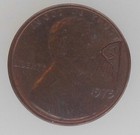 1975 Lincoln Cent, Virginia VA counter stamp, XF/AU — photo 1