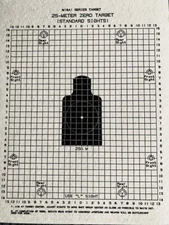 Official DOD 25 Meter Zeroing,  M16A1 series target, 2-Sided Target (Lot Of 10)