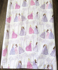 Pottery Barn Kids Sonja Princess Queen Bed Flat Sheet Cotton Purple Pink