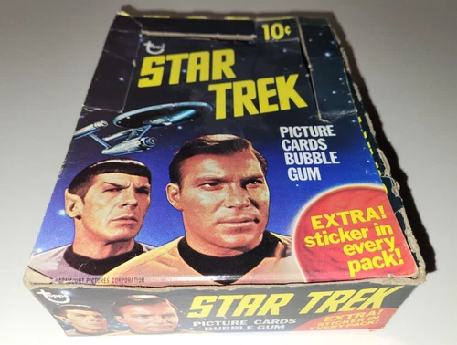 1976 STAR TREK Trading CARD WAX PACK Nice EMPTY BOX Topps Bubble Gum ENTERPRISE