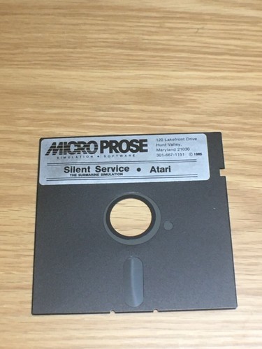 Atari 400/800 Computer SILENT SERVICE Video Game 1985 - Picture 4 of 10