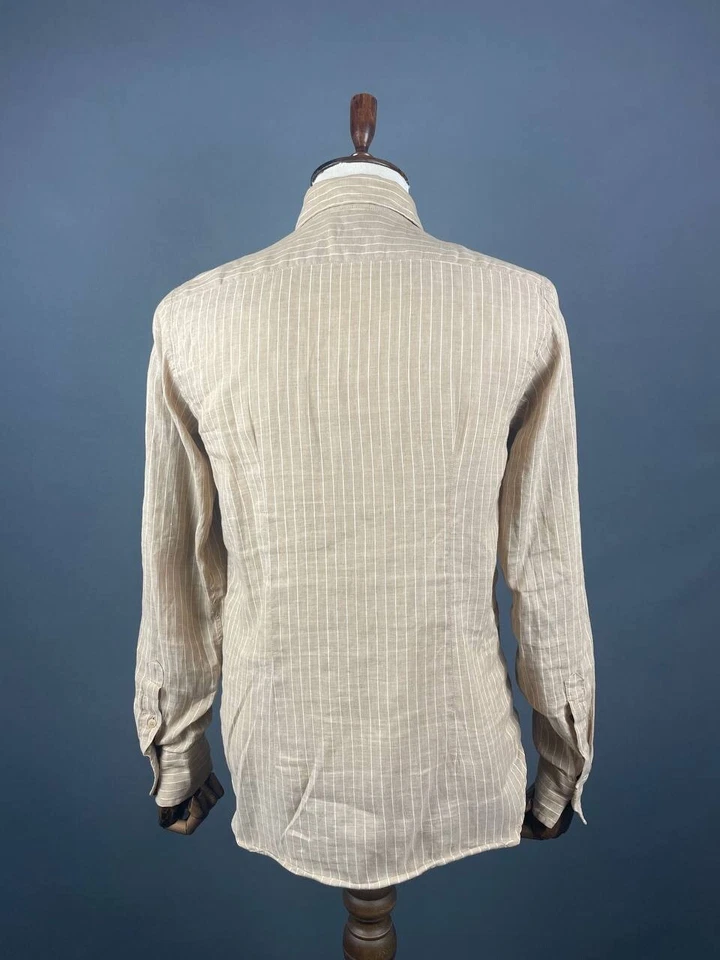 Cerutti 1881 Long Sleeve Button Up Shirt Size M Beige - Image 2 of 4