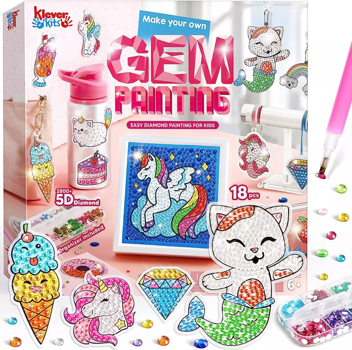 Diamond Gem Art Stickers Kit for Kids, Suncatchers Fun Arts and