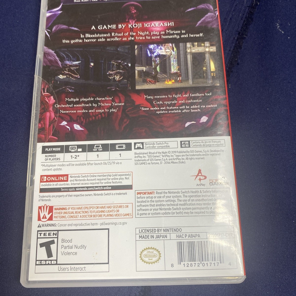新品　ブラッドステインド:リチュアル・オブ・ザ・ナイト　Switch Bloodstained: Ritual of the Night for Nintendo Switch
