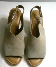 Franco Sarto Julien Suede and Cork Sandal. Taupe  Wiith Box  Size 9 .