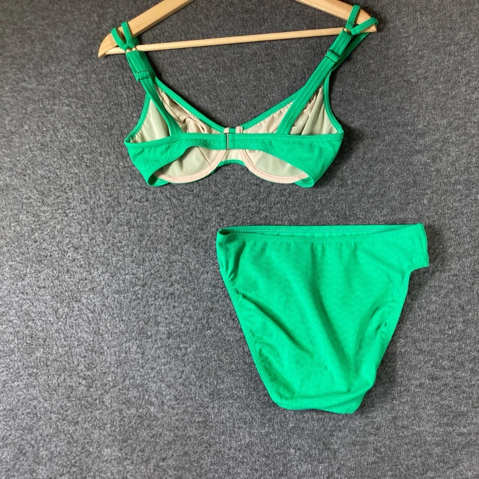 Bikini Christina vintage años 90 cintura alta para mujer XS verde con aros retro chic Foto 3 de 4