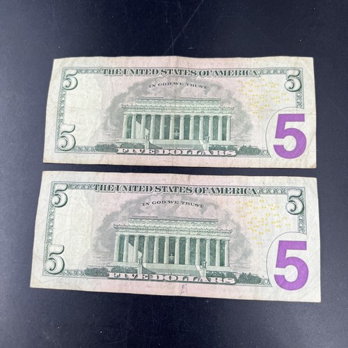 Lot of 2 2009 * Star $5 FRN Federal Reserve Notes Circulated #053 - Picture 8 of 8