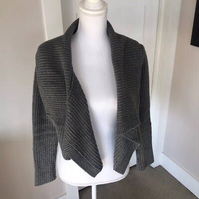 Cardigan Shrug Tricoté Côtelettes Express - Taille S, Gris, D'occasion Très Bon état