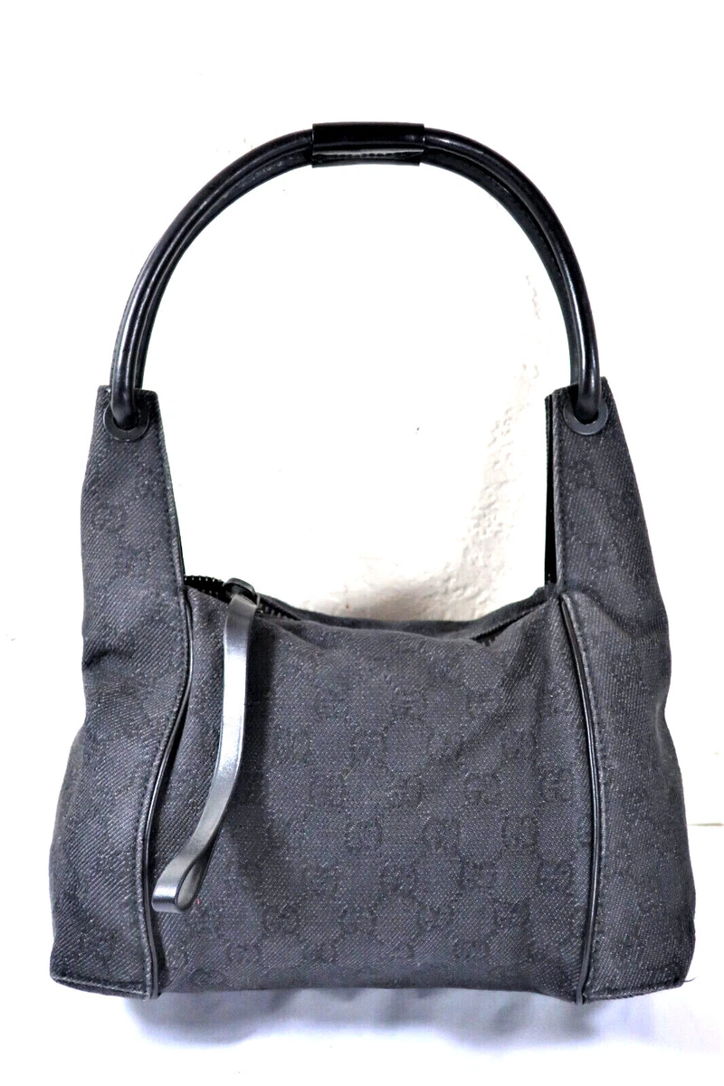 Gucci black canvas hobo deals bag