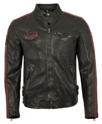 Gipsy by Mauritius Herren Lederjacke Bikerjacke Lammnappa schwarz