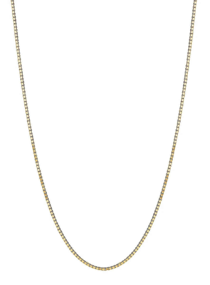 14K Solid Yellow Gold Box Chain Baby Childrens Necklace 13