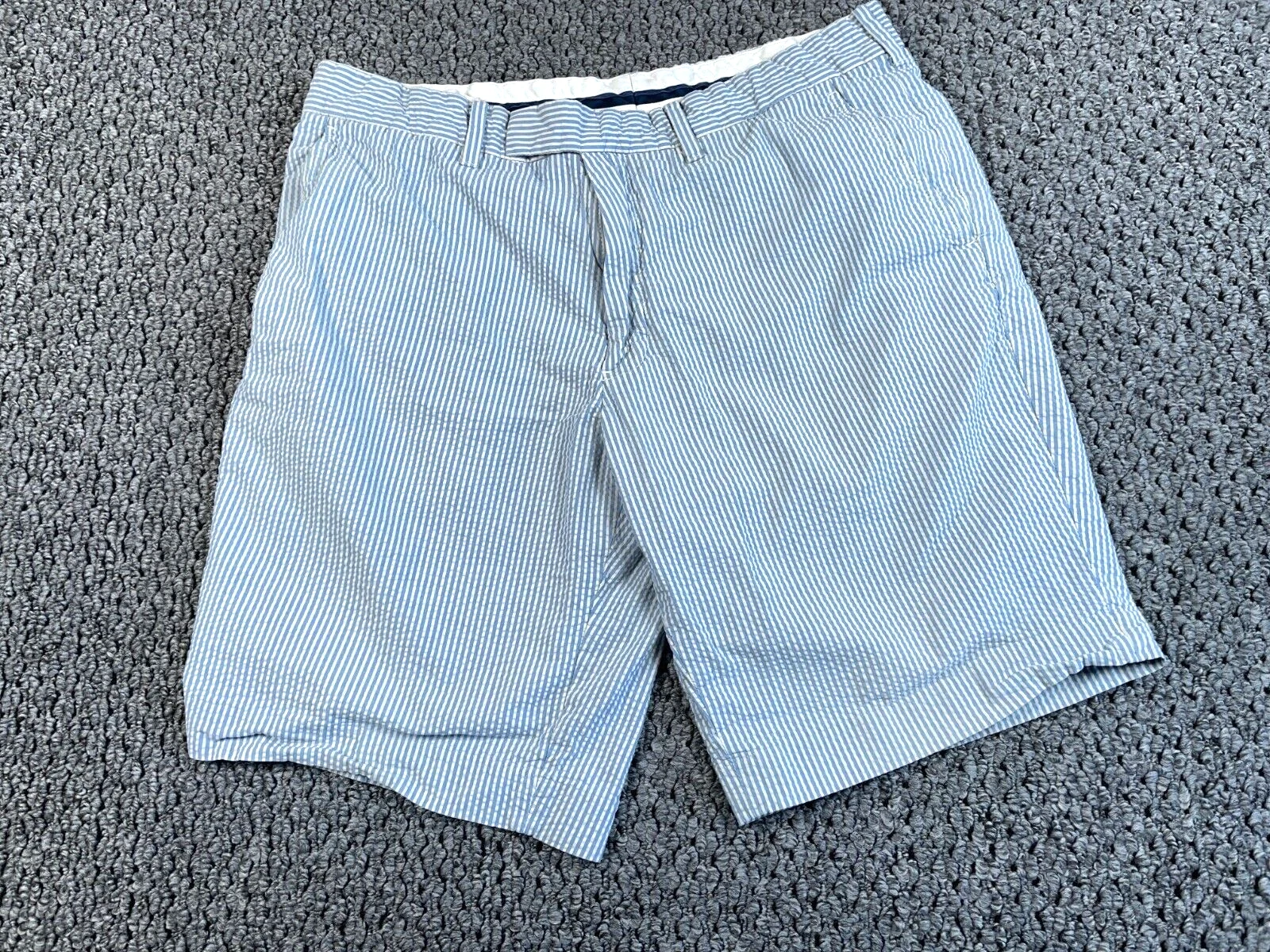 Polo Ralph Lauren Seersucker Shorts Men's 35 x 9 (36 Tag) Blue Striped Pattern