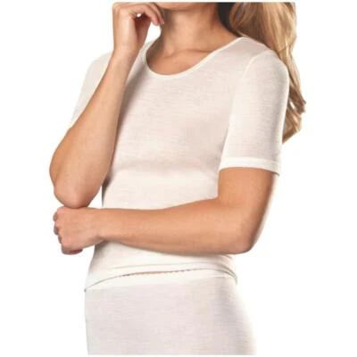 Conta Damen halbarm Unterhemd Schurwolle/Modal Spenzer 1/4 Arm Wollwäsche - Bild 1 von 3