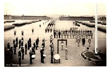 Postcard Naval “Making Colors” Ceremony WWII Farragut Idaho Parade Ground