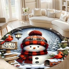 Velvet 850GM Snowman Christmas Pattern Mat, Thick And Wear-Resistant, Suitable