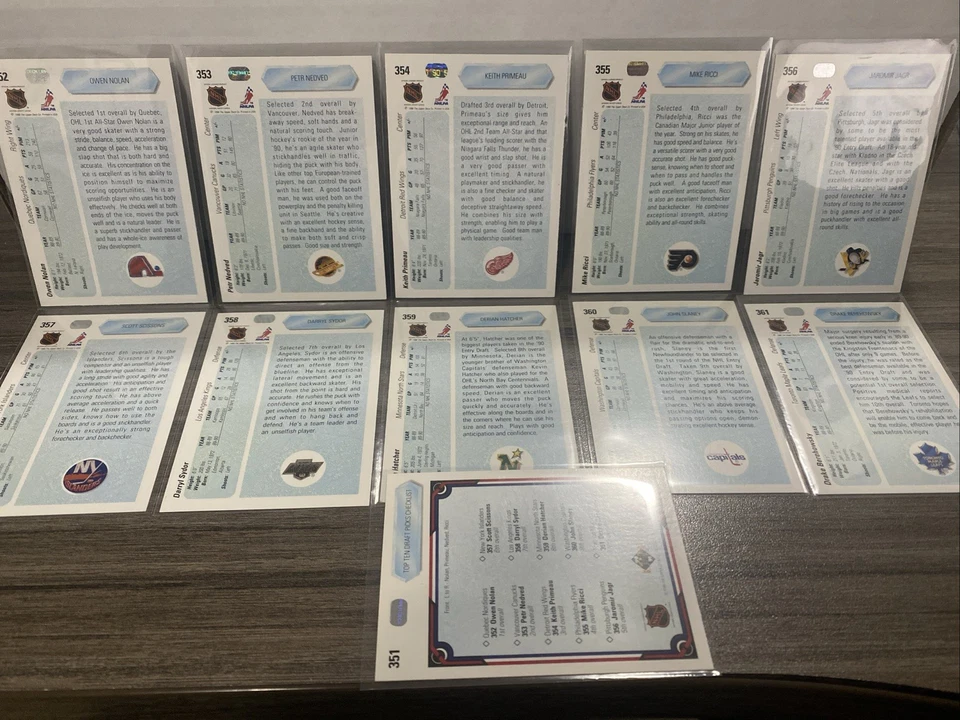 90-91 Upper Deck Hockey Top 10 Draft Picks Set of 10 cards plus checklist - Image 2 of 2