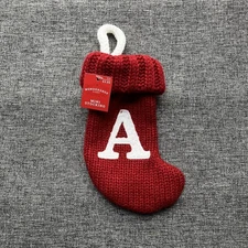 Wondershop Target Monogram Mini Christmas Stocking 8” Initial Red Knit Letter A