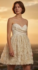 Ivory Strapless A-Line Dress Size XSmall Knee Length