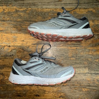 Saucony Womens Cohesion 13 Running Shoes Gray S10559-5 Low Top Lace Up Mesh 7 W 