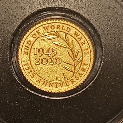 2020 $2 End of WWII 75th Anniversary 0.5g Gold Coin on Card | eBay