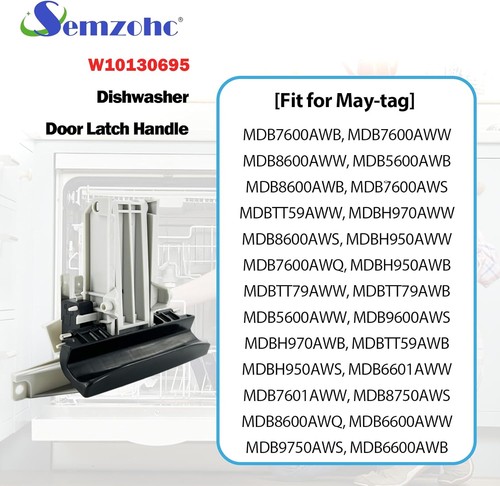 Dishwasher Door Latch Handle Fit for May-tag Quiet Black and Bright gray - Picture 2 of 5