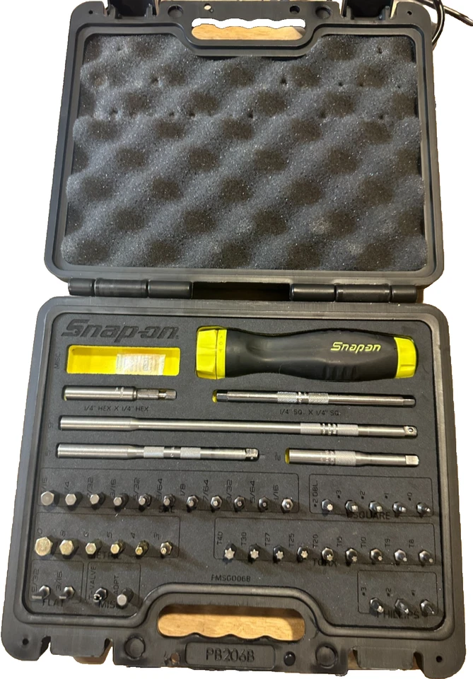 Snap on Soft Grip Ratcheting Screwdriver Foam Case Set Hi VIZ Yellow SGDMRC44FHV - Image 2 of 4