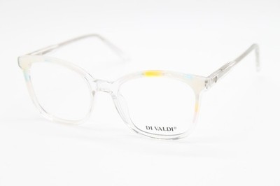NEW DI VALDI DVO 8167 COL.15 TRANSPARENT CRYSTAL AUTHENTIC EYEGLASSES 52-18