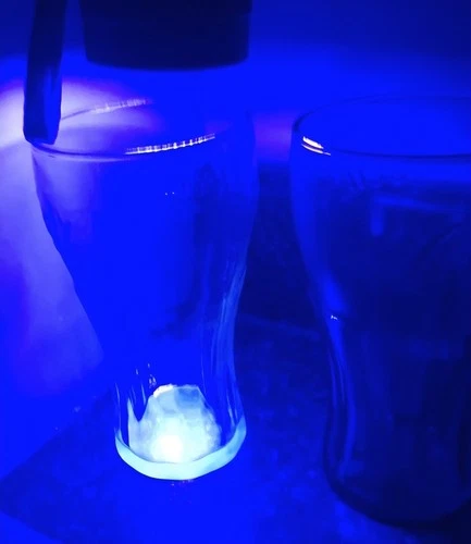 2* Coca Cola VTG Uranium Glass Green Tint Raised Letters 16 oz Coke