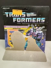 Transformers G1 Spinister Tech Spec Cardback Vintage Authentic RARE