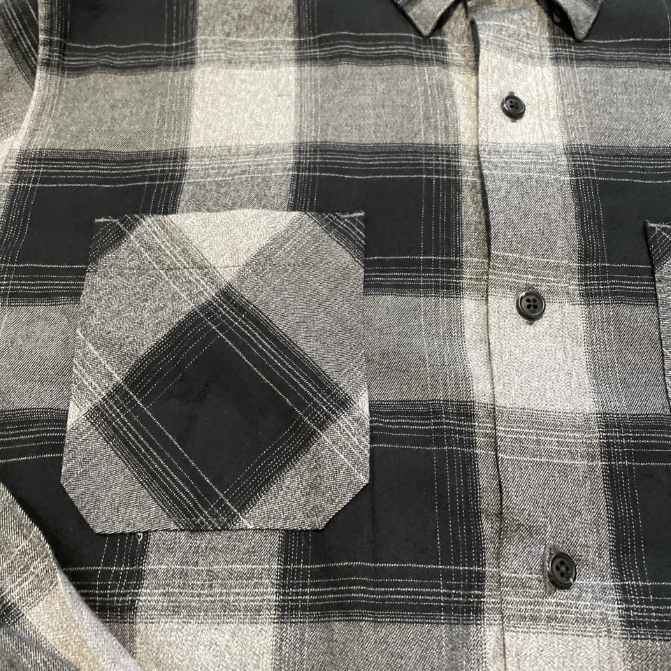 Travis Mathew Black Long Sleeve Button Down Buffalo Check Flannel Shirt Mens L - Image 3 of 4