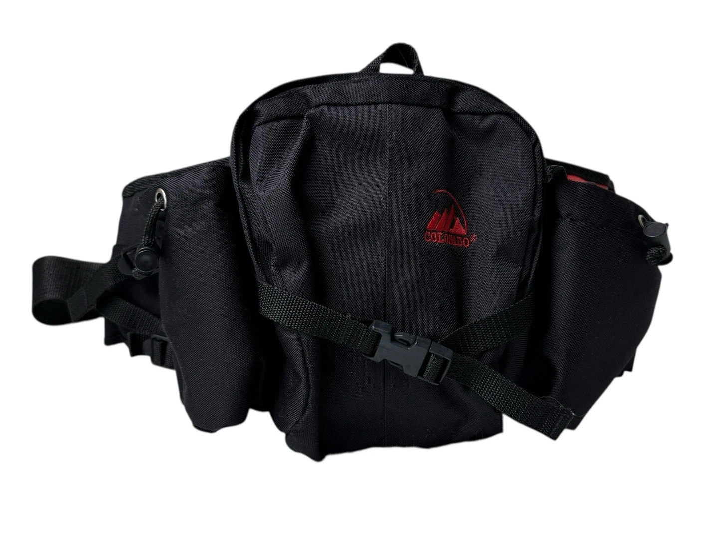 Men's Backpack Belt Bag Large Sturdy Black Fanny Pack Outdoor Climbing Hiking