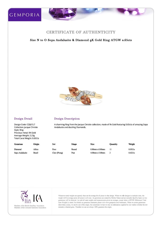 ¡Edición limitada! Anillo de diamantes y andaluza Sopa de oro 9K 375, 0,65 quilates ATGW, SIN/O Foto 3 de 4