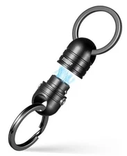 TISUR Quick Release Keychain, Magnetic Key Holder Keyring Black (1-pack)