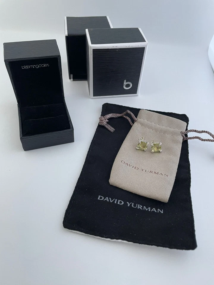 Aretes Chatelaine 925 9MM David Yurman con citrino y diamantes Foto 3 de 4