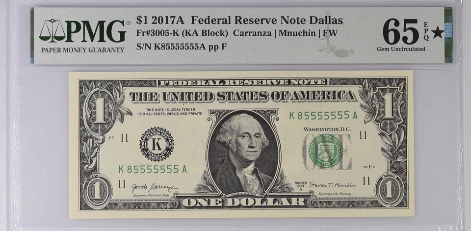 STAR PMG 65 Near Solid 5 S/N K85555555A - Image 2 of 3