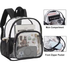 Transparent Bags Clear PVC Backpack Travel School Bag Rucksack Outdoor Unisex