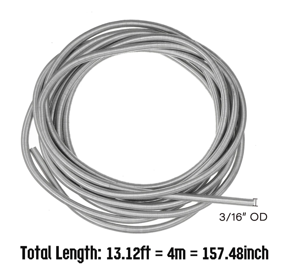 Protector de línea de freno de acero inoxidable 1 pieza (resorte protector de grava) para tubo de 3/16" - 13 pies Foto 2 de 4