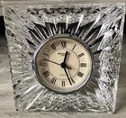Vintage Waterford Crystal Quartz Heavy Desk Clock, Mantel, 5" Square