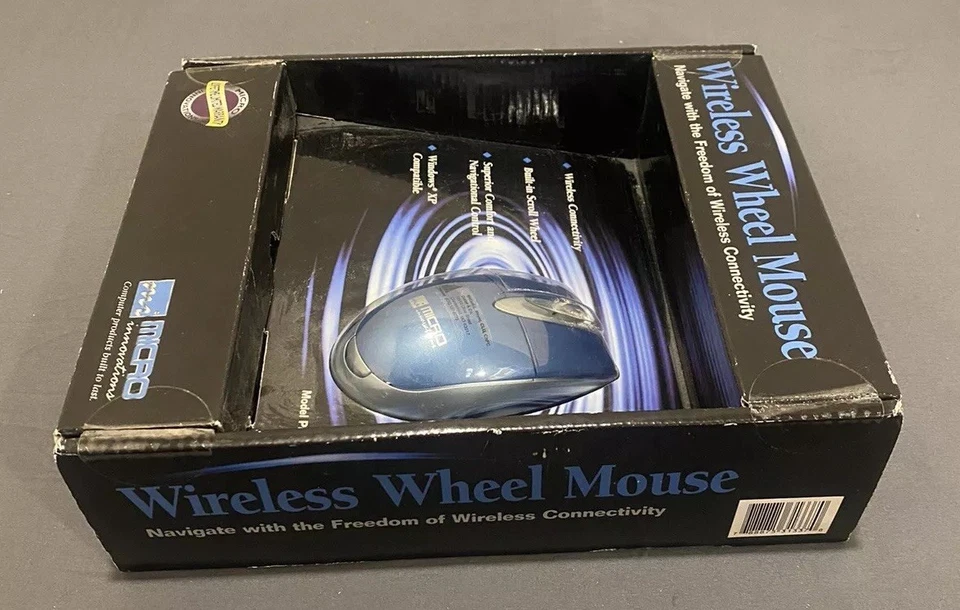 Vintage 2002 Micro Innovations PD680RF Wireless Wheel Mouse RF NIB Blue - Image 4 of 4