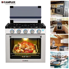 Camplux 21" Gas Range w/1.8 Cu.Ft.Single Oven 3 Burners Cooktop RV Kitchen Stove