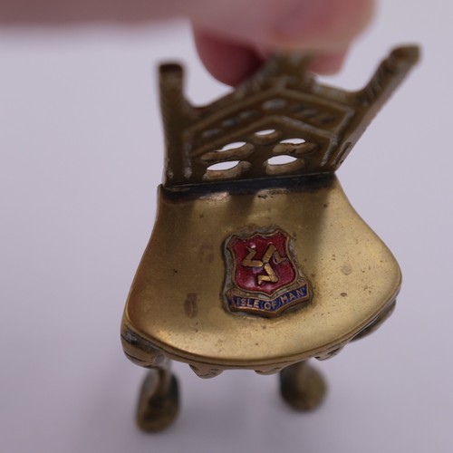 Vintage Miniature Brass Ornate Design Chair With Paw Feet Dollhouse Isle of Man - Picture 10 of 10