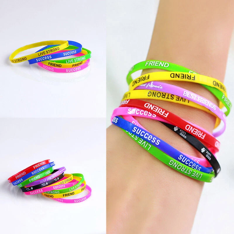 10pcs/lot Bulk Wholesale Fashion Multicolor Silicone Bracelet For Women  RubbUS