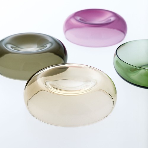 sghr SUGAHARA QUALLE 2 Way Bowl 5 Colors Size 6.8in x 2.3inH Glass JAPAN NEW - Picture 23 of 27