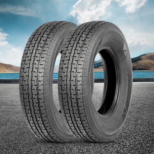 Set 2 ST205/75R14 Trailer Tires Radial 205 75 14 Tubeless 8PR Load