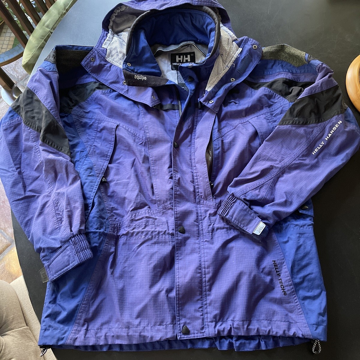 ジャケット・アウター Helly Hansen 90s Logo Mountain Parka Men's Vintage 90's Helly Hansen Tech Equipe Purple Ski